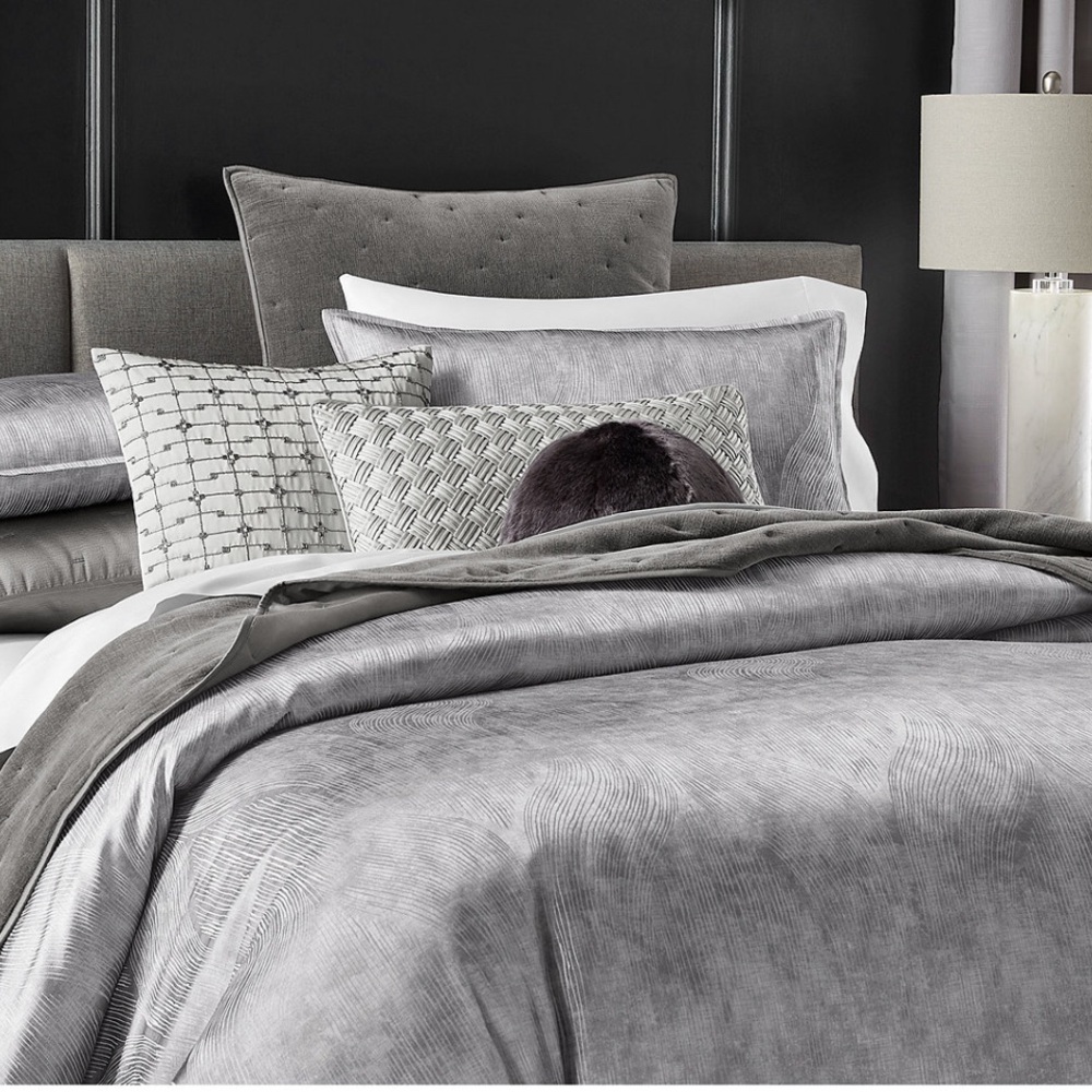 Hotel Collection Gray and Black Comforter Set - Picture 2 of 9